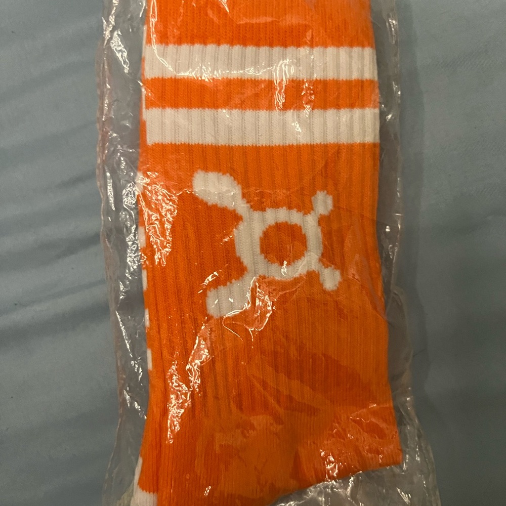 Orangetheory Orange and White Socks